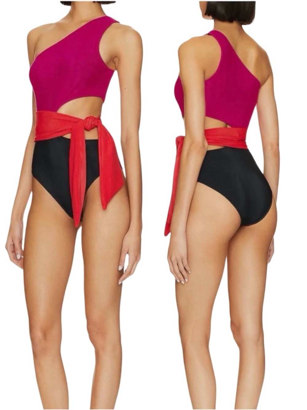 Beach Riot Carlie One Piece Swimsuit Size Large Glacier Colorblock Cutout Beach
